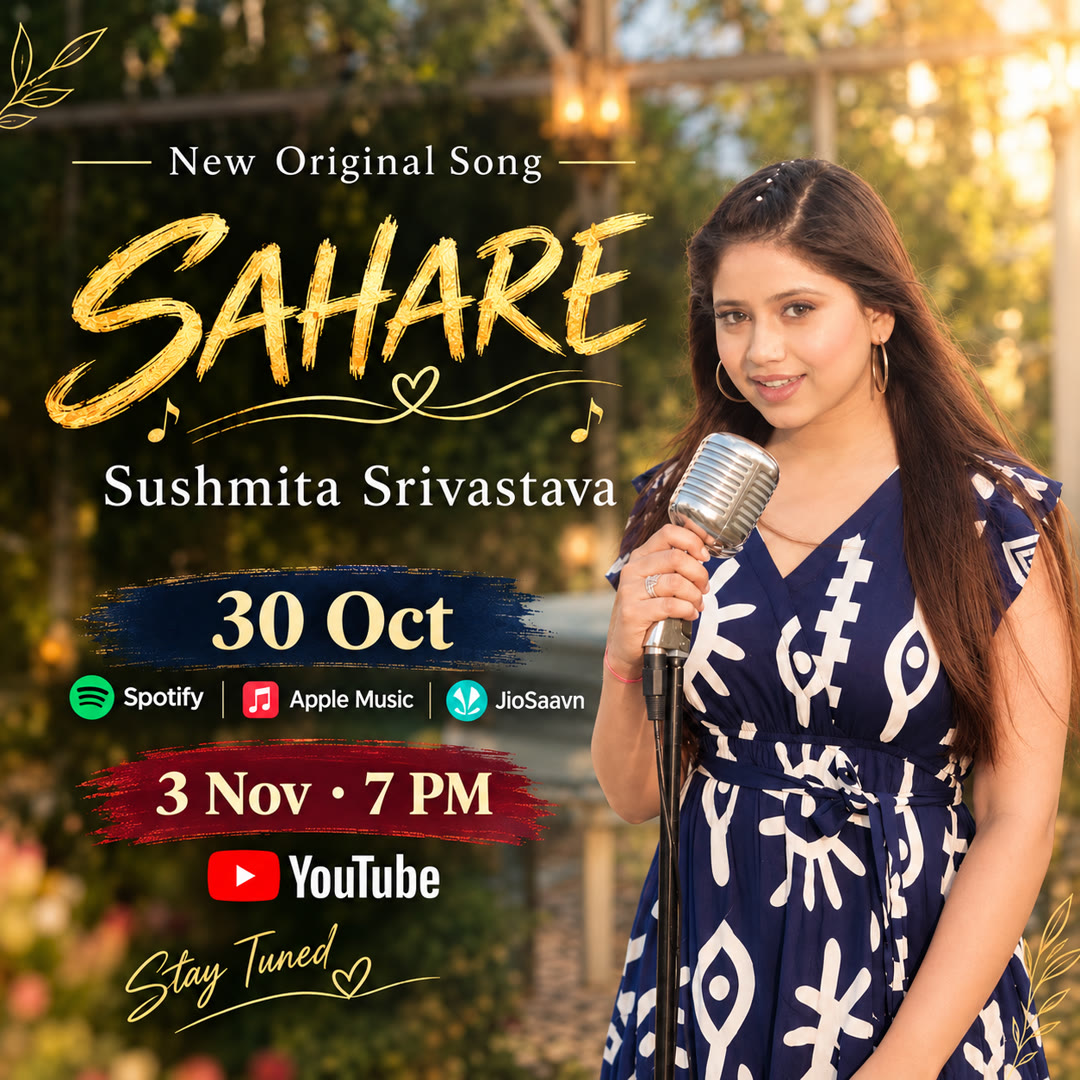 Poster for Sahare, an upcoming song by Sushmita Srivastava